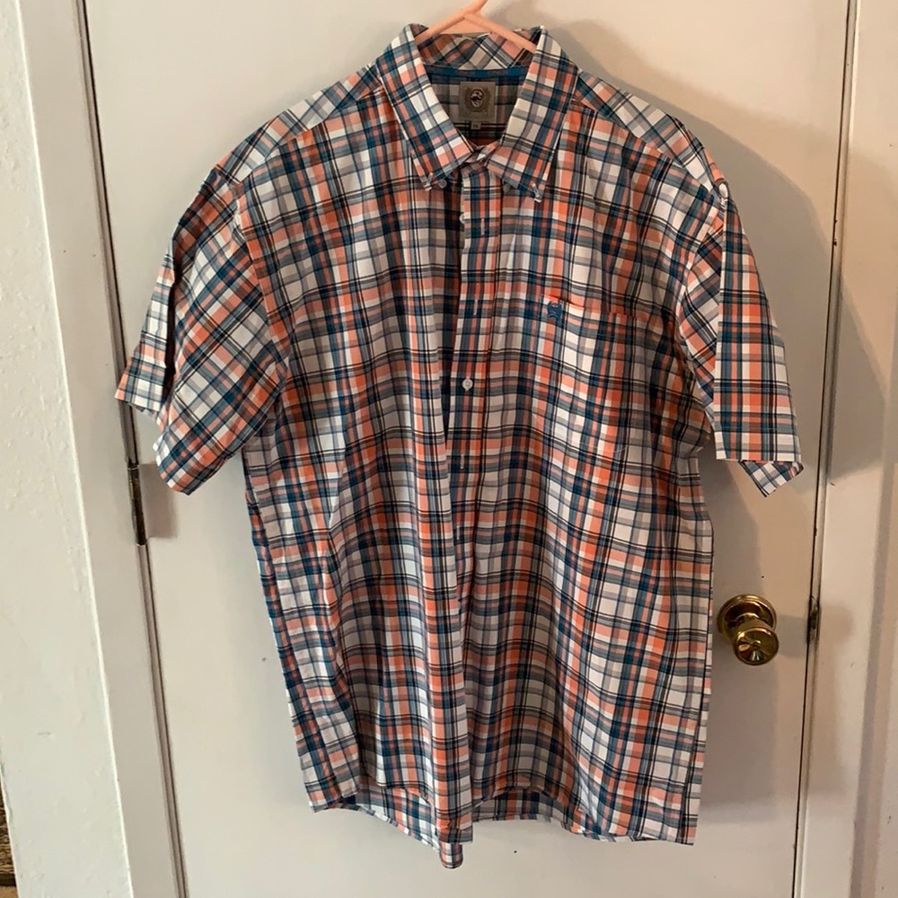 Cinch short sleeve plaid western shirt Size Large